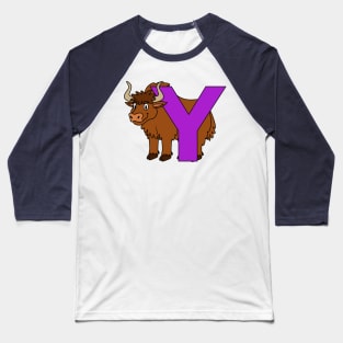 Letter Y with Yak Baseball T-Shirt